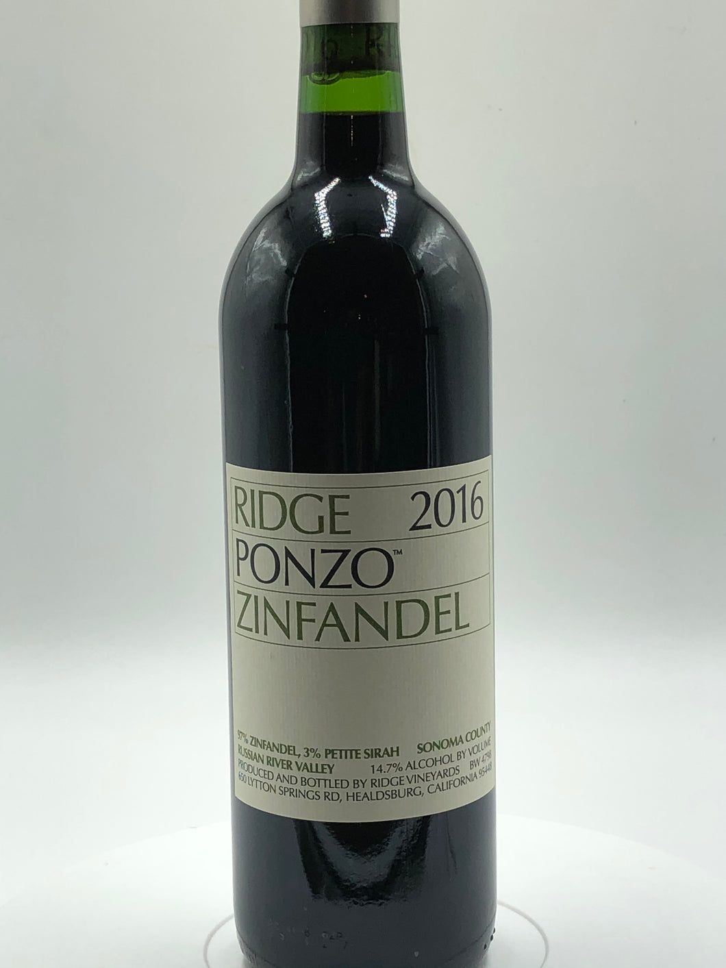 Ridge Vineyards Zinfandel “Ponzo Vineyard”